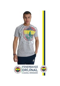 Resim Fenerbahçe Orijinal Lisanslı 6 Renk Logo Gri Tribün T-shirt Hediyelik Ahşap Kutulu Gri 
