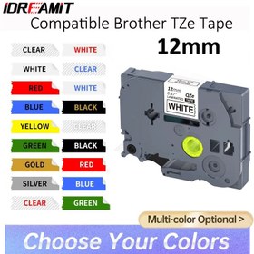 Resim 1pc TZe231 12mm Label Tape Compatible Brother TZe Tape TZ231 Tze335 Tze631 Tze531 Tze731 Tze431 For Brother Marker PTD450 Laminated Tz Tape Labeling Ribbon Compatible For Brother PT-H110 Label Maker 