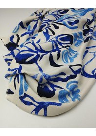 Resim Mavi Siyah Renklerde Pamuk Viskon Kumaş En 150 Cm X Boy 200 Cm -10554 Çok Renkli 