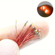 Resim 10 adet Ön-Kablolu 1206 SMD LED Işık, Bakır Teller, 3V Manuel İşletim, Yetişkin Hobicipler için, Model Trenleri, Arabalar, DIY Projeleri, Minyatür Sahne & Demiryolu Sinyal Aydınlatması için Uygun 