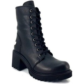 Resim Mammamia 1345 Hakiki Deri Günlük Kadın Bot Siyah 