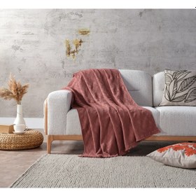 Resim Adora Koltuk Şalı Gül Kurusu - 130x170 Cm 