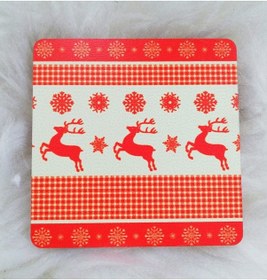 Resim Yılbaşı Bardak Altlığı Kırmızı 