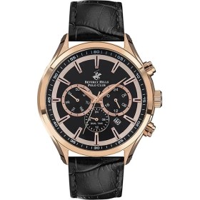Resim Beverly Hills Polo Club BP3112X.451 Erkek Kol Saati – Siyah Deri Kordonlu, Multifonksiyon Quartz Mekanizma 