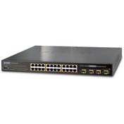 Resim Planet IPv6 Managed 24-Port 802.3at PoE+ Gigabit Ethernet Switch + 4-Port Shared SFP (440W) 