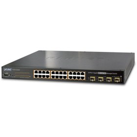 Resim Planet IPv6 Managed 24-Port 802.3at PoE+ Gigabit Ethernet Switch + 4-Port Shared SFP (440W) 
