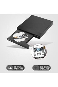 Resim TechTic USB 3.0 +SD TF Kart Okuyucu +3.0 USB Taşınabilir Cd Dvd Yazıcı Okuyucu 