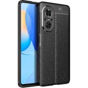 Resim Huawei Nova 9 SE Niss Silikon Deri Görünümlü Kamera Korumalı Siyah Kılıf Gpack