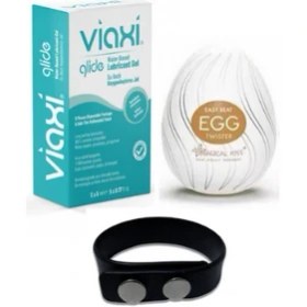 Resim Viaxi Glide Jel 5x5 ml + Ozzy Store Egg Twister Mastürbatör Ayarlanabilir Penis Halkası 