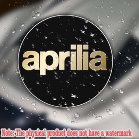 Resim Aprilia Su Geçirmez UV Dayanıklı Vinil Çıkartma - Siyah & Altın Renkli Kendinden Yapışkanlı Motosiklet, Kamyon ve Kask Dekoru - Yarış Tutkunları İçin Çok Yüzeyli Sürekli Araç Stickerı, Kask ve Laptop Baskısı, Cesur Kontrast Tasarım 