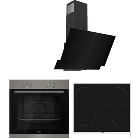 Resim Ferre Elektrikli XE61MDV - MS261 - D063 Siyah Cam Ankastre Set 