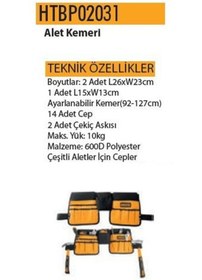 Resim İngco Cepli Alet Kemeri 14 Gözlü Ayarlı Kemerli Htbp02031 