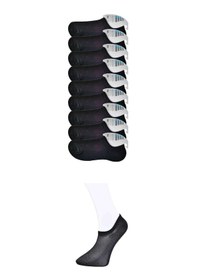 Resim Siyah Erkek Görünmez Çorap 9 Çift Çok Renkli 