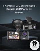 Resim teknodayım 1. 3 Kameralı Full HD Araç Kamerası – Ön, İç ve Arka Görüş ile %100 Kapsama 