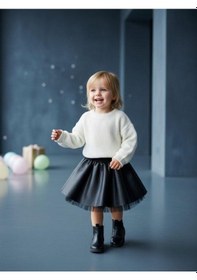 Resim Zekids Kız Bebek Deri Kloş Etek-16546 Siyah 