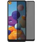 Resim Samsung Galaxy A21 Privacy 5d Gizlilik Filtreli Cam Ekran Koruyucu Siyah Microsonic