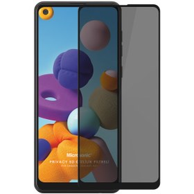Resim Samsung Galaxy A21 Privacy 5d Gizlilik Filtreli Cam Ekran Koruyucu Siyah 