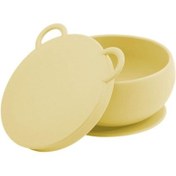 Resim Oioi Vakum Tabanlı Kapaklı Kase Sarı 6 Ay+ 