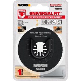 Resim Worx WA5008 Çok Amaçlı Raspalama Makinası Için 80MM 360˚ Metal, Ahşap, Fiberglas, Pvc Universal Kesme Bıçağı 