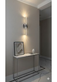 Resim Bhbackhome Bubbleflux Şık Tasarım Modern Ledli Aplik 40 Cm Elektrikli Kumandalı Gümüş 