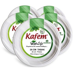 Resim Kafem Ekolojik Karton Tabak 26 cm 25 li X 5 Paket 