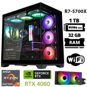 Resim Xaser Sword X32 Ryzen 7 5700X 32 GB RAM 1 TB M.2 NVMe SSD 8 GB RTX4060 Sıvı Soğutmalı FreeDOS Oyuncu Bilgisayarı 