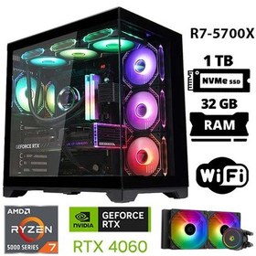 Resim Xaser Sword X32 Ryzen 7 5700X 32 GB RAM 1 TB M.2 NVMe SSD 8 GB RTX4060 Sıvı Soğutmalı FreeDOS Oyuncu Bilgisayarı 