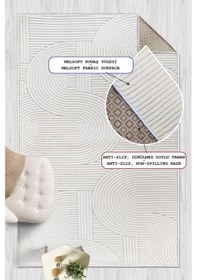 Resim Yumuşak Dokulu İskandinav Dekoratif Kaymaz Taban Yıkanabilir Yolluk Antre Hol Halısı Salon Halısı Beyaz 