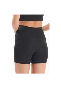 Resim Josejuan Kadın Yüksek Bel Toparlayıcı Çift Cepli Biker Şort Kısa Spor Tayt 7109-siyah Siyah 