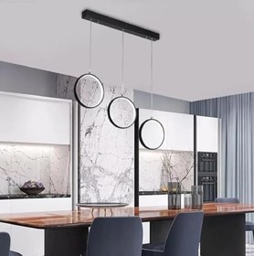 Resim Mogan / 65 cm/Sarkıt Avize / 20 cm 3 Çember/Antrasit Gövde 