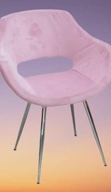 Resim Sandalye 14182 Monaco Metal nikelaj ayak Dökme Sünger Babyfac Pembe Kumaş El Yapı 