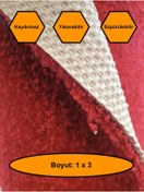 Resim MRT PLASTİK KIRMIZI KALIN YOLLUK, KAYDIRMAZ TABANLI DAYANIKLI YOLLUK, 1x3 metre 