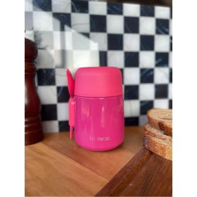 Resim Chef Taste Kaşıklı Yemek Termosu Paslanmaz Çelik 500 ml Pembe Yemek Termosu 