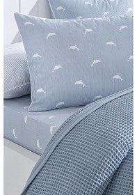 Resim Puffy Arte Çift Kişilik Pike Takımı - Mavi 