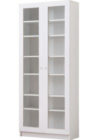 Resim Lotus Kitaplık, 2 Kapaklı Cam Kapaklı Vitrin, Kitaplık Renkli 