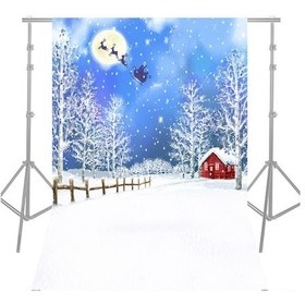 Resim Andoer K-5316 Noel Temalı Fotoğraf Fon Perdesi 1.5x2.1m Polyester Kumaş 
