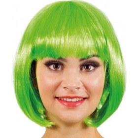 Resim Yeşil Parti Peruğu Kısa Küt Saç 