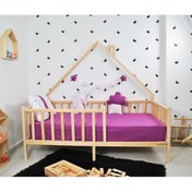 Resim MiniWood Markaawm Montessori Yatak Çocuk Doğal Çam Ağacı 90x190 Defne 