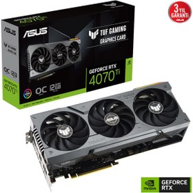 Resim ASUS GEFORCE TUF RTX4070TI O12G GAMING 12GB GDDR6X 256Bit 1950 MHz OC 2xHDMI 3xDP RGB EKRAN KARTI 