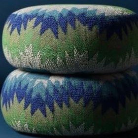 Resim Zigi, Zigzag Desenli Dokuma Puf/Yan Sehpa 