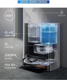 Resim Ecovacs DeebotOmni Siyah Robot Süpürge Ve Paspas 5000Pa Emiş Gücü 