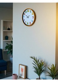 Resim Büro Ev Ofis Çocuk Odası Duvar Saati İçin 36cm Turuncu Makanizma Diğer 