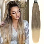 Resim MERISIHAIR 60.96 cm Düz Sentetik At Kuyruğu Uzatma Elastik Bant ile - Blonde Ombre, Yüksek Sıcaklık Elyaf, Kadınlar için Şık Günlük Giyim, At Kuyruğu Saç Aksesuarı | Moda At Kuyruğu | Yüksek Kaliteli At Kuyruğu 