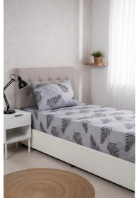 Resim Üntaş Tek Kişilik Lastikli Çarşaf + Yastık Kılıfı Gri 1 Adet 