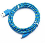 Resim Naylon Örgülü Mikro Usb Kablosu Data Sync Usb Şarj Kablosu Telefon Usb Mikro Mavi 1m 