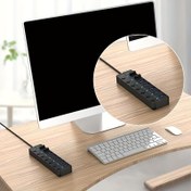 Resim 200cm Süper Uzun USB 3.0 Splitter 7 Port ile, Bağımsız Anahtarlar, Laptop Klavye ve Fare için Yüksek Hızlı Veri Transferi, 7 Cihaz için USB Hub, Masaüstü Kurulumu | Şık Görünüm | Dayanıklı Tasarım 