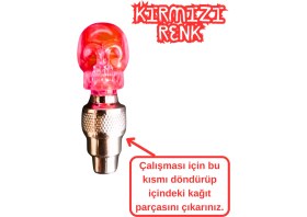 Resim Vekorr 2 Çift Hareket Sensörlü Led Işıklı Sibop Kafatası Şekilli Bisiklet Araç Motor Sibop Kapak Lambası 