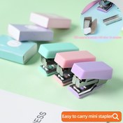 Resim 1 Set Macaron Renkli Mini Zımba Seti No. 10 Zımbalar Emek Tasarruflu Ve Hafif Taze Ve Yaratıcı Metal Cilt Okul Ofis Malzemeleri 