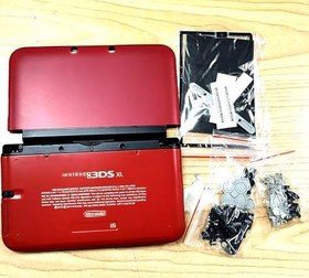 Resim Kırmızı Renk 3DSXL Ekstra Muhafaza Kılıfı Kabukları Komple Set Değiştirme, Eski Büyük 3DS XL/LL 3DSLL Konsol için, Dış Muhafaza Kapak Plakaları + Düğmeler/Vidalar/Kalemler/Pedler/Koruyucu/Çıkartmalar 