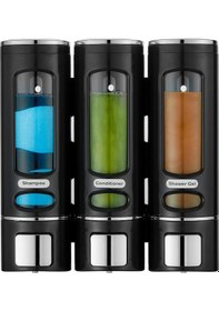 Resim Vıvo 3 Adet Siyah 400ml Manuel Şampuan Sıvı Banyo Mutfak Lavabo Oteller El Dezenfektanı Sabunluk V-52 Siyah 